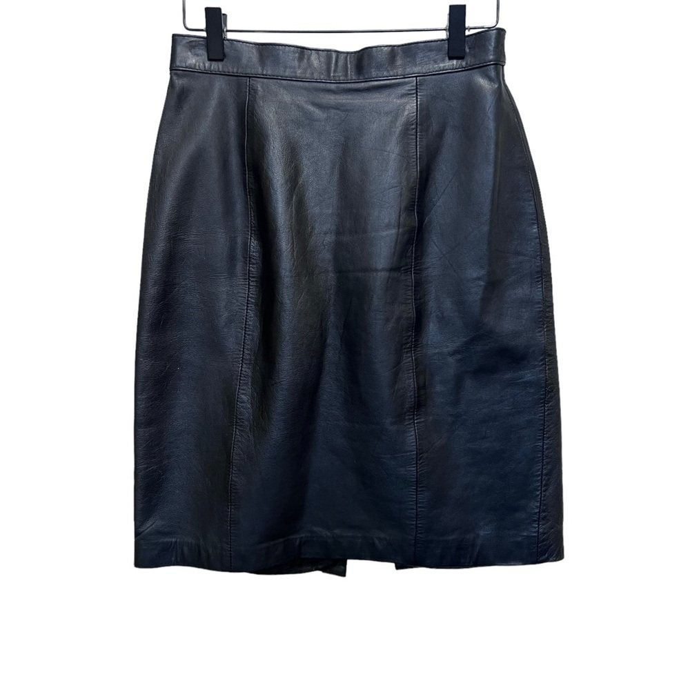 Vintage BB Dakota 100% Leather Black Skirt Size 9/10